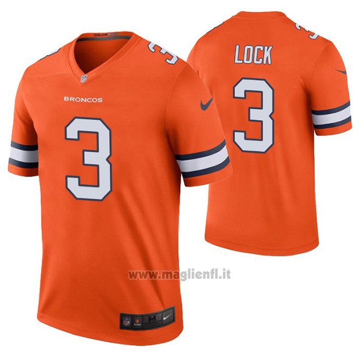 Maglia NFL Legend Denver Broncos Drew Lock Color Rush Arancione